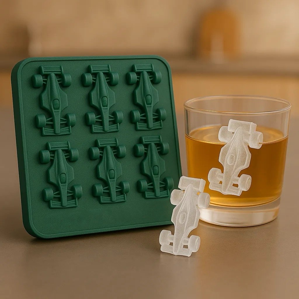 🔥🏎️🧊F1 Ice Mold, 6-Cavity 3D Formula Racing Car Ice Mold for Whiskey