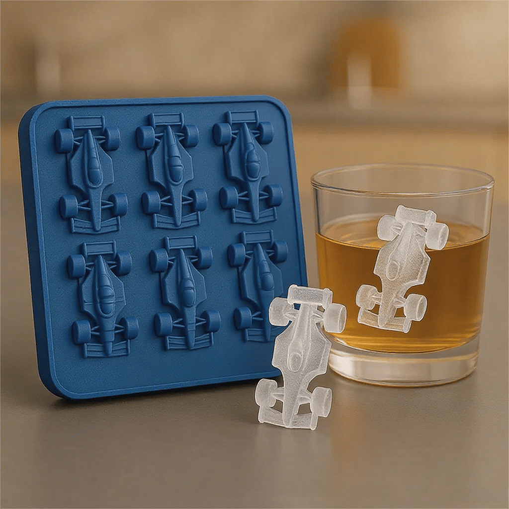🔥🏎️🧊F1 Ice Mold, 6-Cavity 3D Formula Racing Car Ice Mold for Whiskey