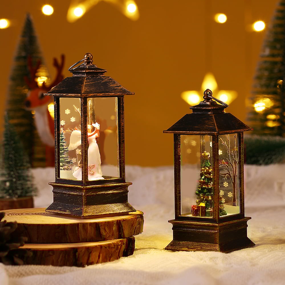 (🌲Christmas Hot Sale)Snow Globe Christmas Lantern Decorations