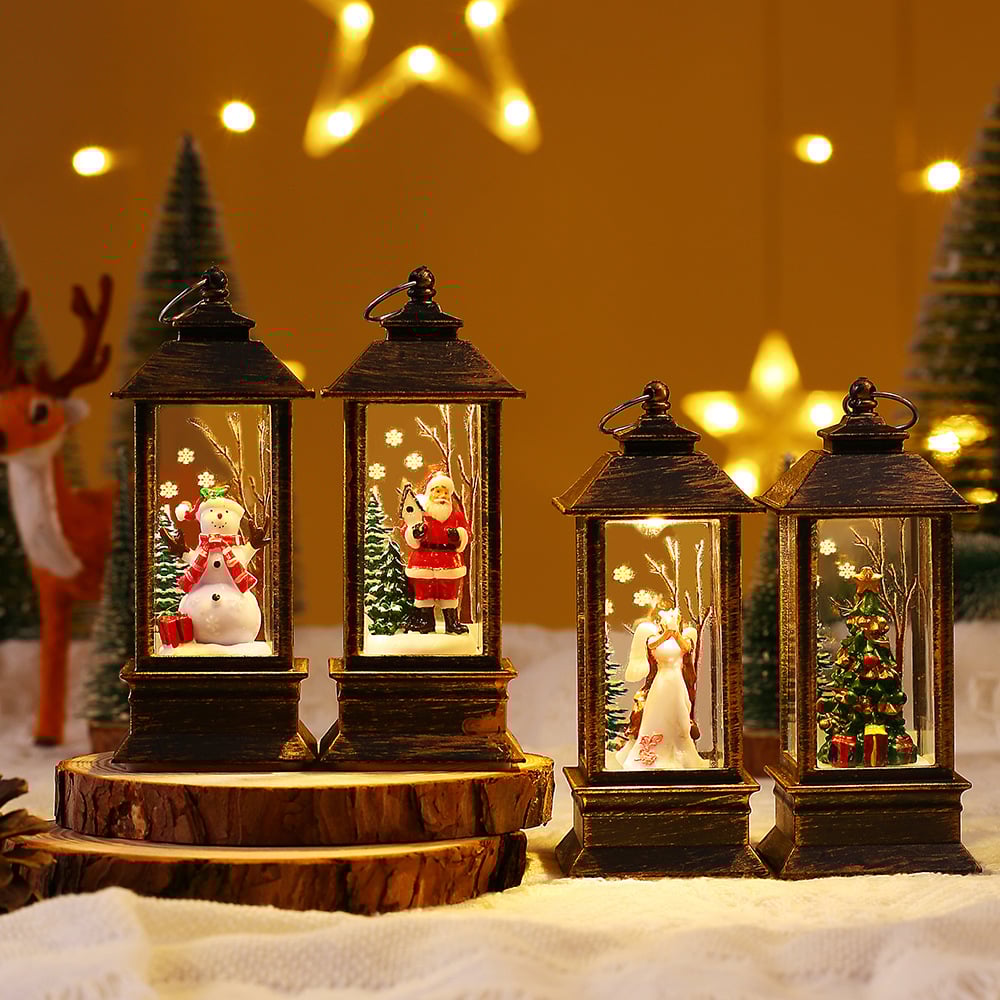 (🌲Christmas Hot Sale)Snow Globe Christmas Lantern Decorations