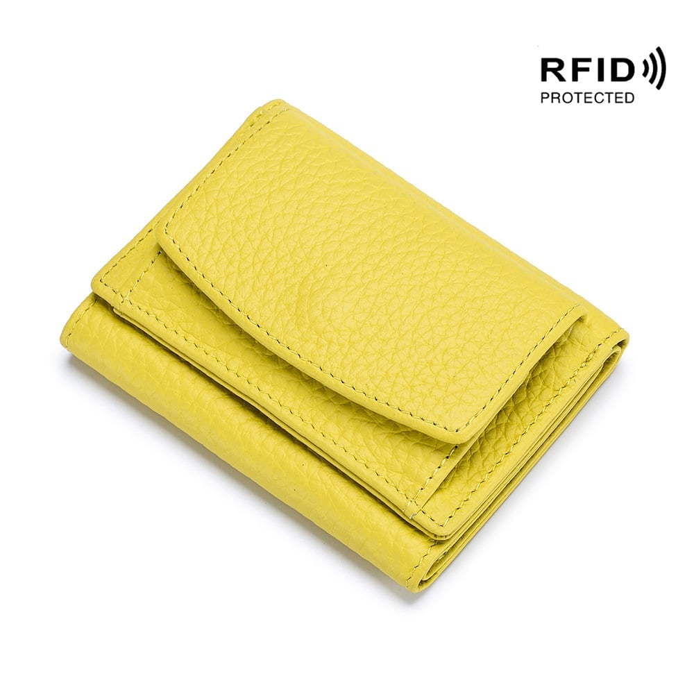 2023 New Genuine Leather RFID Blocking Card Holder Organizer Pocket Mini Wallet