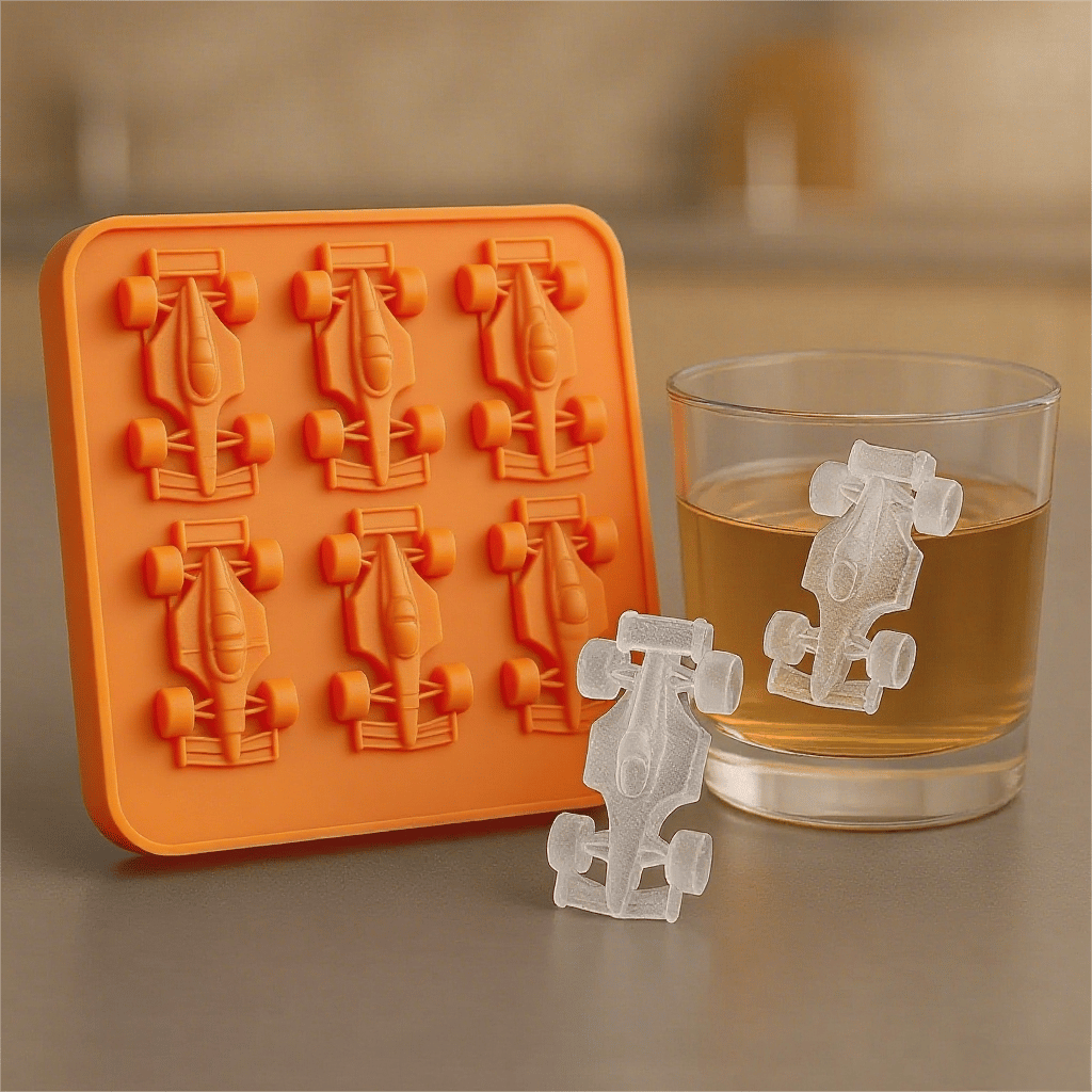 🔥🏎️🧊F1 Ice Mold, 6-Cavity 3D Formula Racing Car Ice Mold for Whiskey