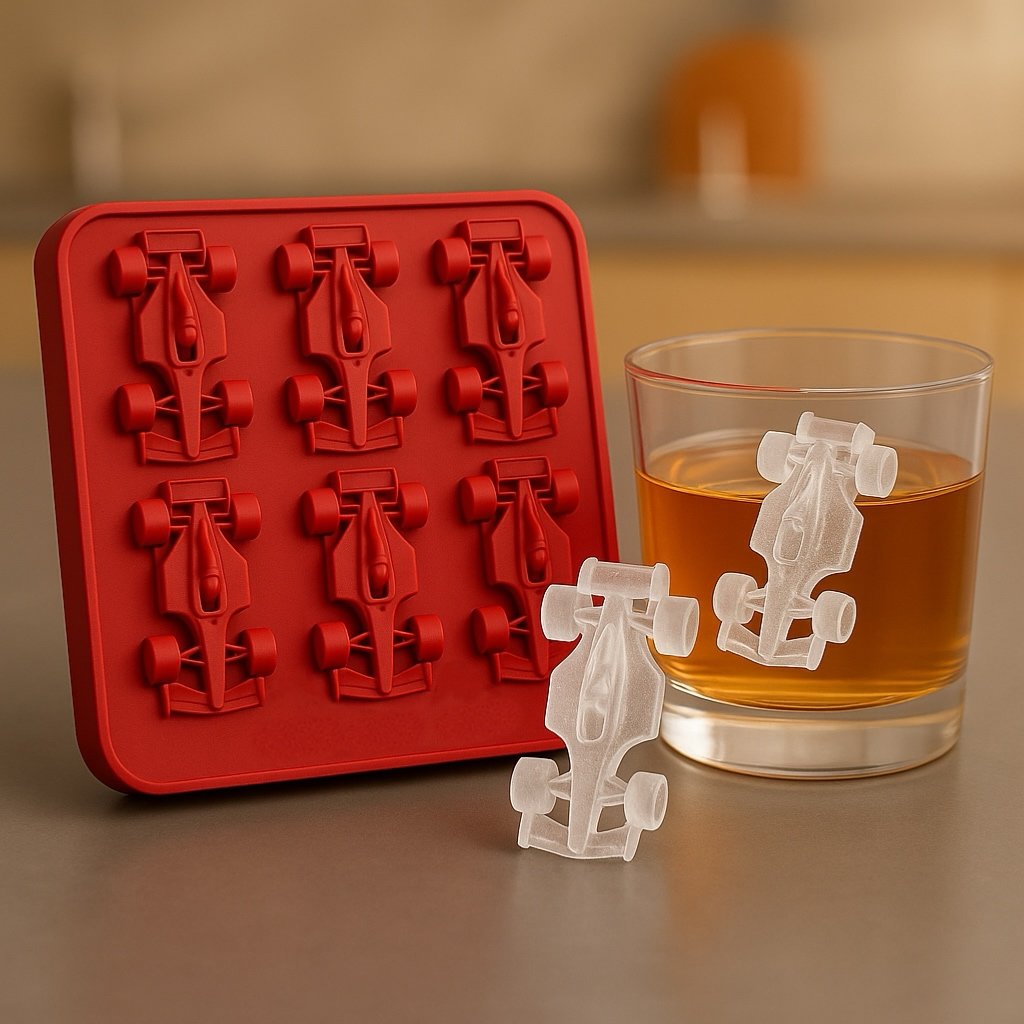 🔥🏎️🧊F1 Ice Mold, 6-Cavity 3D Formula Racing Car Ice Mold for Whiskey