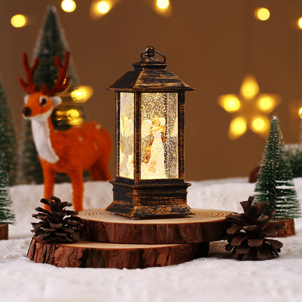 (🌲Christmas Hot Sale)Snow Globe Christmas Lantern Decorations
