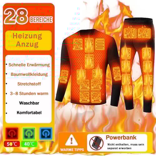 22 Areas Winter Thermal Fleece USB Electric Heating Suit