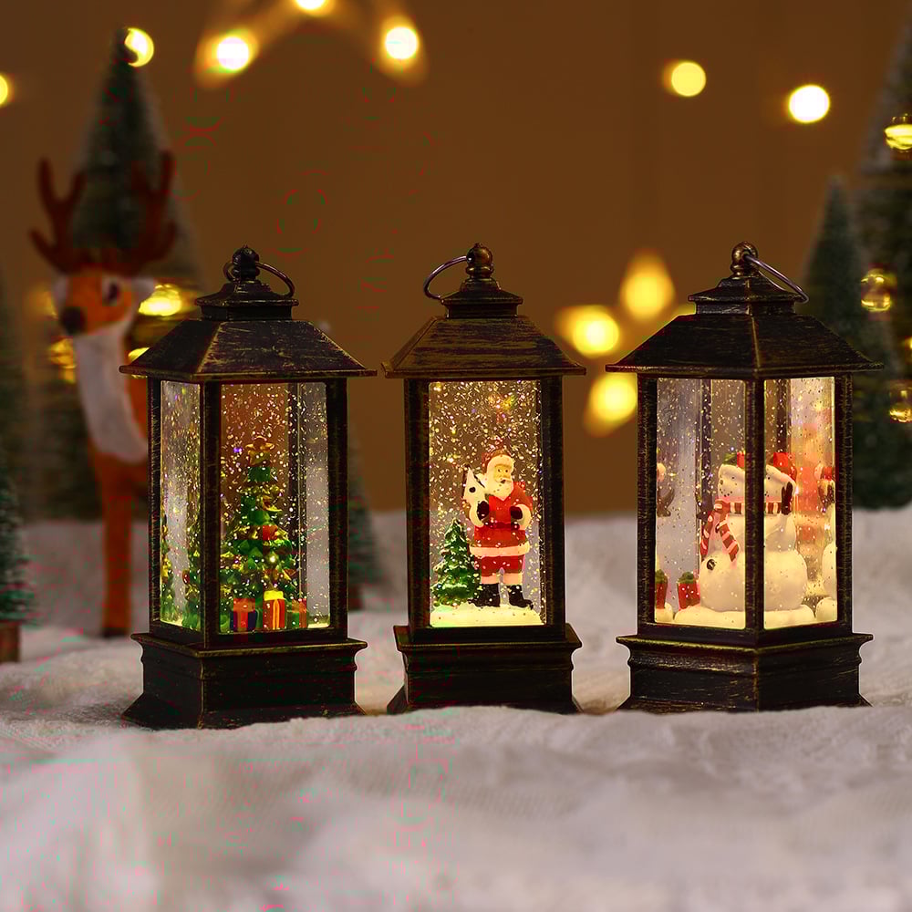 (🌲Christmas Hot Sale)Snow Globe Christmas Lantern Decorations