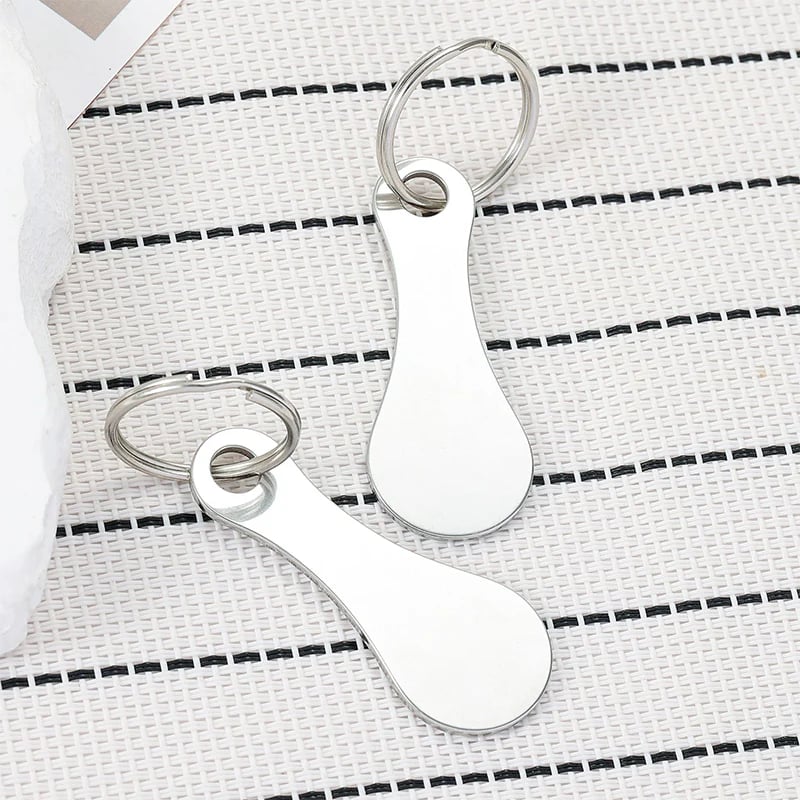 2 Pieces Stainless Steel Shopping Trolley Token Keyrings