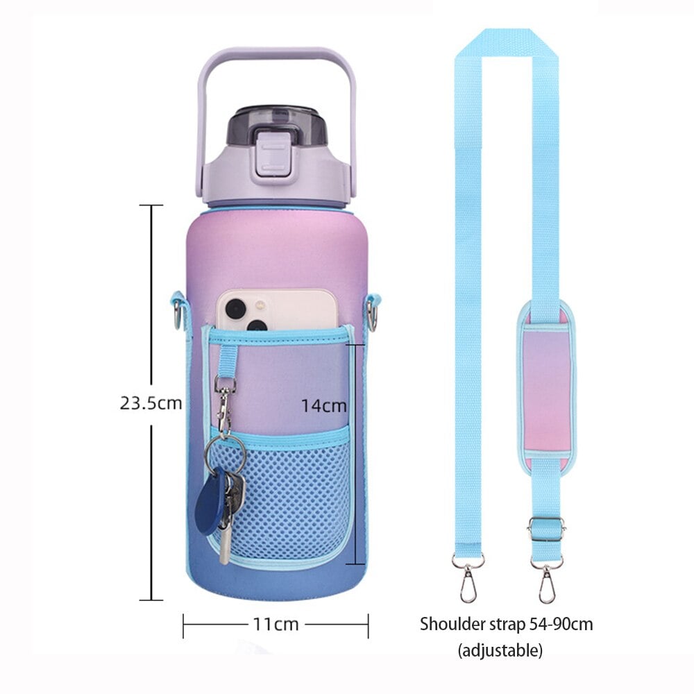 2L Large Capacity Water Bottle with Holder Bag