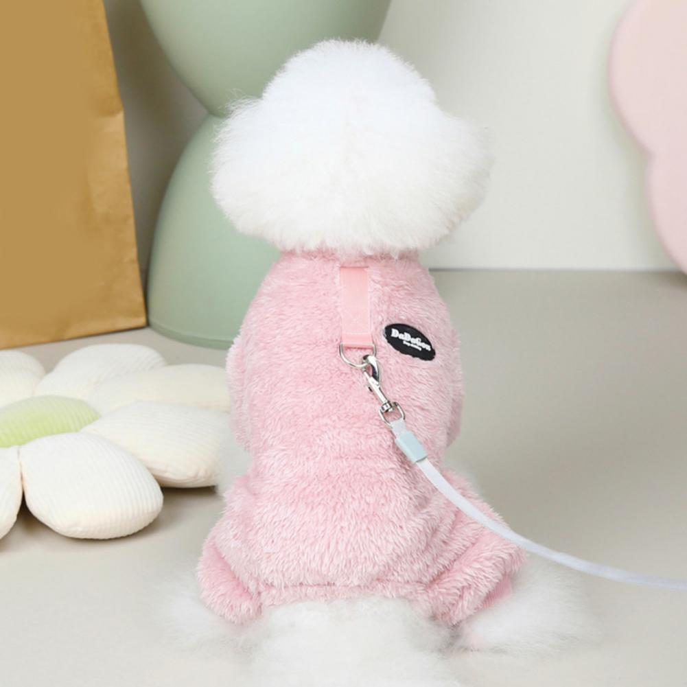 (48% OFF) Fleece Pet Elastic Jumpsuit with Pull Ring