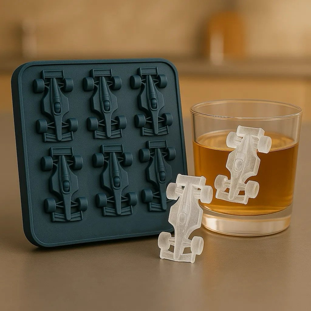 🔥🏎️🧊F1 Ice Mold, 6-Cavity 3D Formula Racing Car Ice Mold for Whiskey