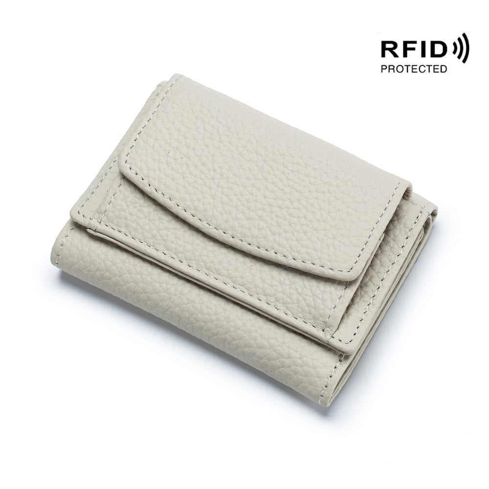 2023 New Genuine Leather RFID Blocking Card Holder Organizer Pocket Mini Wallet