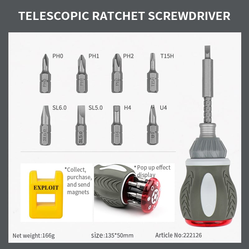 13 In 1 Mini Ratcheting Screwdriver Kit