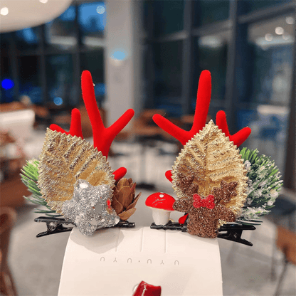 (🎁Christmas Hot Sale- 48% OFF🎁) Reindeer Antlers Xmas Hair Clip