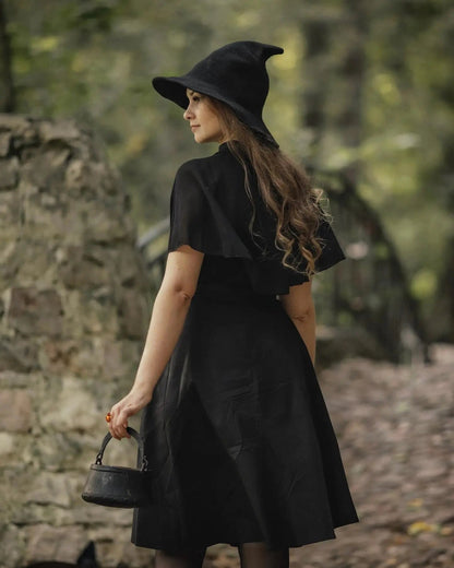 🔥👻Women Gothic Knitting Black Wizard Hat