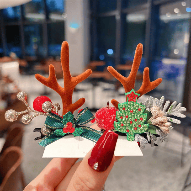 (🎁Christmas Hot Sale- 48% OFF🎁) Reindeer Antlers Xmas Hair Clip