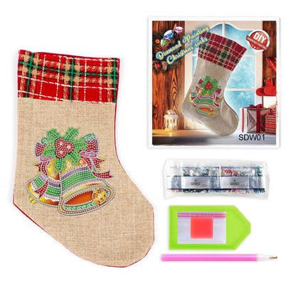 (🎁🔥HOT SALE - 49% OFF) 5D Diamond Painting Xmas Rhinestone Sock Embroidery Mosaic Gift Bag
