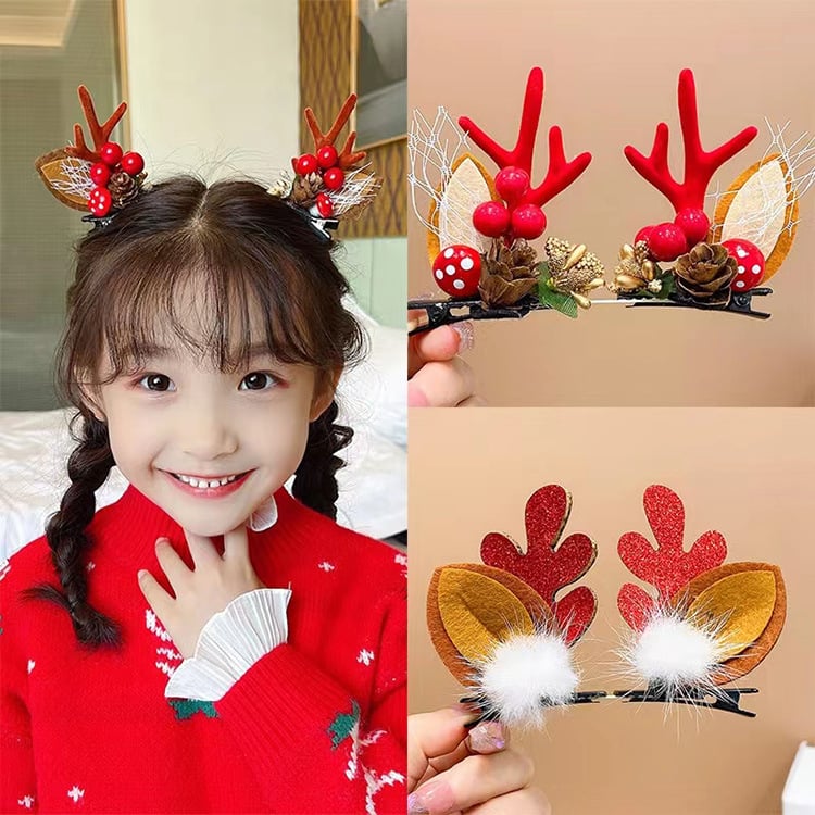 (🎁Christmas Hot Sale- 48% OFF🎁) Reindeer Antlers Xmas Hair Clip