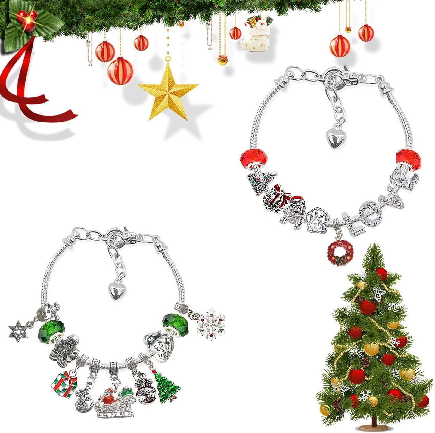 (🎁Early Christmas Sale- 48% OFF🎁) 24 Days Countdown Calendar DIY Christmas Advent Calendar Bracelets Set