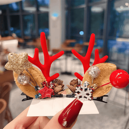 (🎁Christmas Hot Sale- 48% OFF🎁) Reindeer Antlers Xmas Hair Clip