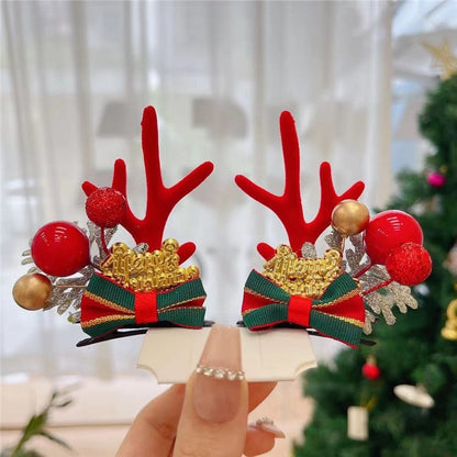 (🎁Christmas Hot Sale- 48% OFF🎁) Reindeer Antlers Xmas Hair Clip