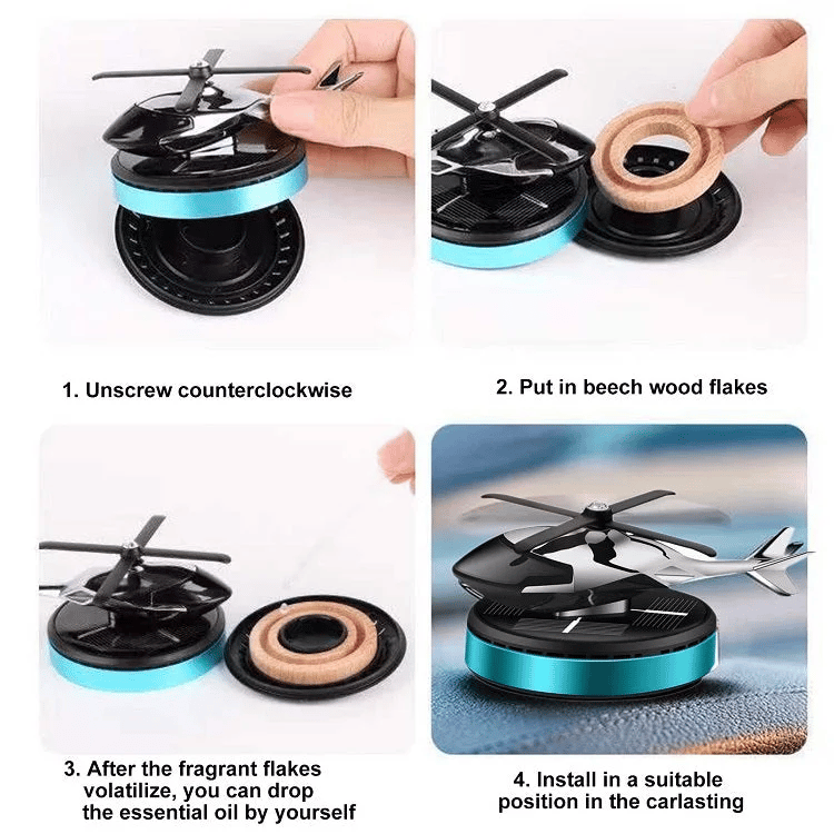 (⏰49% OFF)-🎁Metal Solar Helicopter Air Freshener v2.0 - 🔥Free air freshener