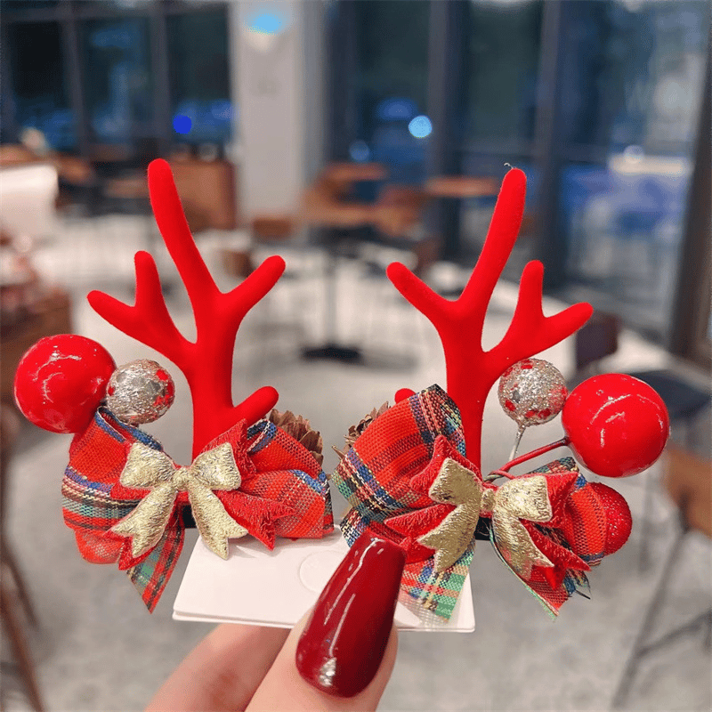 (🎁Christmas Hot Sale- 48% OFF🎁) Reindeer Antlers Xmas Hair Clip
