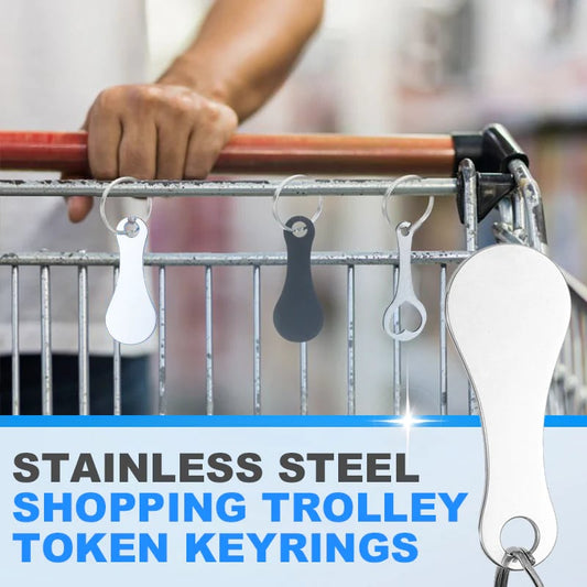 2 Pieces Stainless Steel Shopping Trolley Token Keyrings