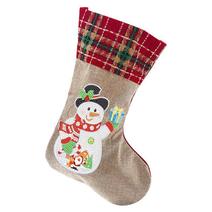 (🎁🔥HOT SALE - 49% OFF) 5D Diamond Painting Xmas Rhinestone Sock Embroidery Mosaic Gift Bag